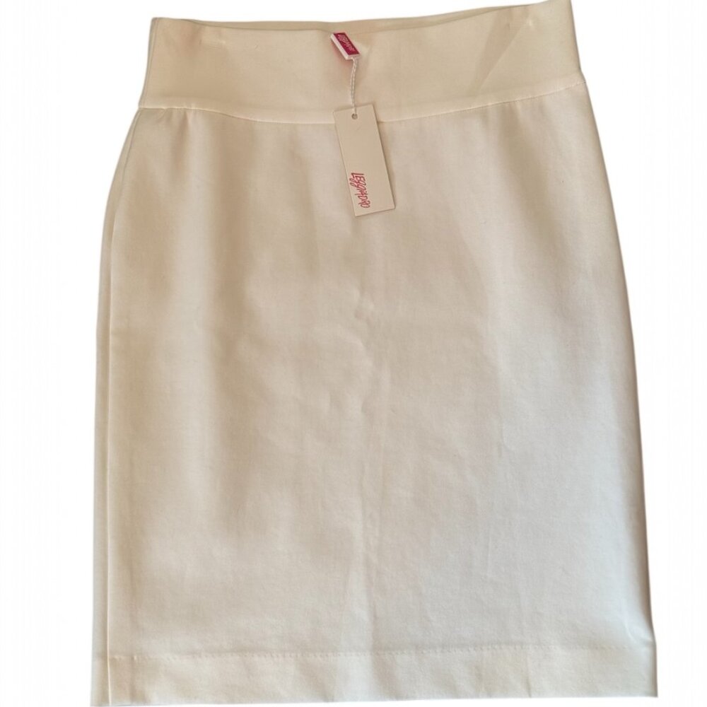 Leggiadro White Cotton Skirt Size S Tag $295